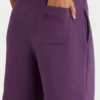 Joggingbroek met wijde pijpen van geborsteld jersey in pruim