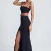 Julitta Maxi-jurk met uitsnijdingen en details in zwart