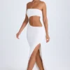 Kaikoa Cut-Out Bandeau Maxijurk in wit