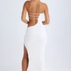 Kaikoa Cut-Out Bandeau Maxijurk in wit