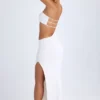 Kaikoa Cut-Out Bandeau Maxijurk in wit