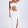 Kaikoa Cut-Out Bandeau Maxijurk in wit