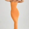 Kali Modal bandeau bodycon maxijurk in zonsondergangoranje