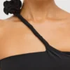 Kalina Jersey asymmetrische maxi-jurk met uitsnijdingen in zwart