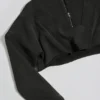 Katoenen jersey cropped sweatshirt met acid wash in Ash