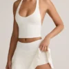 Keoni Modal Mini-rok met gerimpelde tailleband in wit