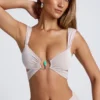 Kira Crop Top met uitsnijdingen en details in Sky Grey