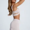 Kira Crop Top met uitsnijdingen en details in Sky Grey