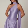 Kiraz asymmetrische minijurk met sjaaldetail in lila