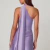 Kiraz asymmetrische minijurk met sjaaldetail in lila