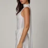 Kiraz asymmetrische minijurk met sjaaldetail in wit