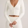 Kiva Modal geribbeld kort vest in wit