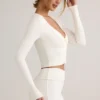 Kiva Modal geribbeld kort vest in wit