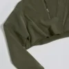 Kort katoenen jersey-sweatshirt met acid wash in lichtgroen