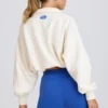 Kort sweatshirt met kwartritssluiting in wit