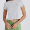 Kort T-shirt met print in grijs gemêleerd