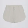 Korte Shorts met middelhoge taille en knoopdetails in lichtgrijs