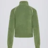 Korte sweatshirt met ritssluiting van badstof in groen