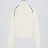Korte sweatshirt met ritssluiting van badstof in ivoor