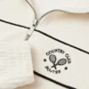 Korte sweatshirt met ritssluiting van badstof in ivoor