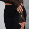 La Desirade versierde crop top met col in zwart