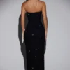 La Rochette versierde bandeau maxi-jurk met col in zwart