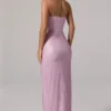 La Rochette versierde bandeau maxi-jurk met cowl-taille in roze