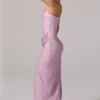 La Rochette versierde bandeau maxi-jurk met cowl-taille in roze
