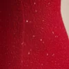 La Rochette versierde strapless maxi-jurk met cowl-hals in True Red