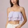 Lacie gerimpelde cropped camisole top in lila