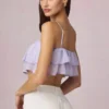 Lacie gerimpelde cropped camisole top in lila