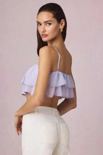 Lacie gerimpelde cropped camisole top in lila