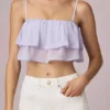 Lacie gerimpelde cropped camisole top in lila