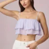 Lacie gerimpelde cropped camisole top in lila