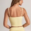 Lai Modal Camisole Top met vierkante hals in Lemon Sherbet