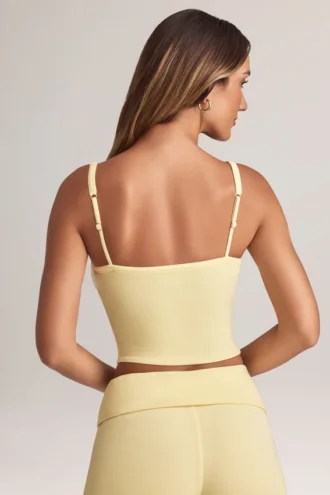 Lai Modal Camisole Top met vierkante hals in Lemon Sherbet