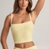 Lai Modal Camisole Top met vierkante hals in Lemon Sherbet