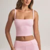 Lai Modal top met vierkante hals in pastelroze