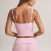 Lai Modal top met vierkante hals in pastelroze