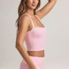 Lai Modal top met vierkante hals in pastelroze