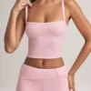 Lai Modal top met vierkante hals in pastelroze