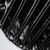 Lamiya vinyl korset-top met vetersluiting in zwart