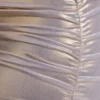 Layla mini-jurk met lange mouwen van metallic jersey in lichtgoud