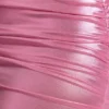 Layla mini-jurk met lange mouwen van metallic jersey in roze