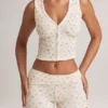 Nina Modal omgeslagen short met middelhoge taille en bloemenprint