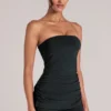 Leni bandeau longline top in zwart