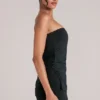 Leni bandeau longline top in zwart