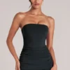 Leni bandeau longline top in zwart
