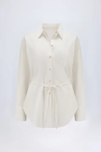 Lerici oversized katoenen popeline shirt in wit
