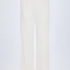Libby Pointelle mid-rise rechte broek in wit
